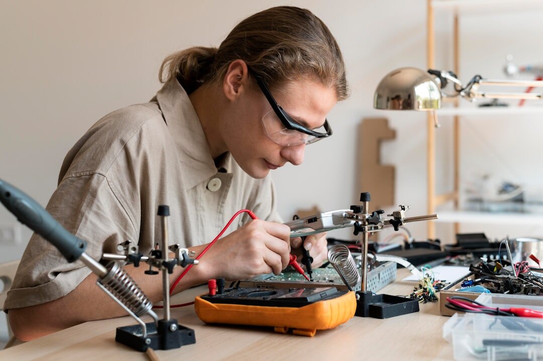 Portrait of a young female mechanical engineering tutor